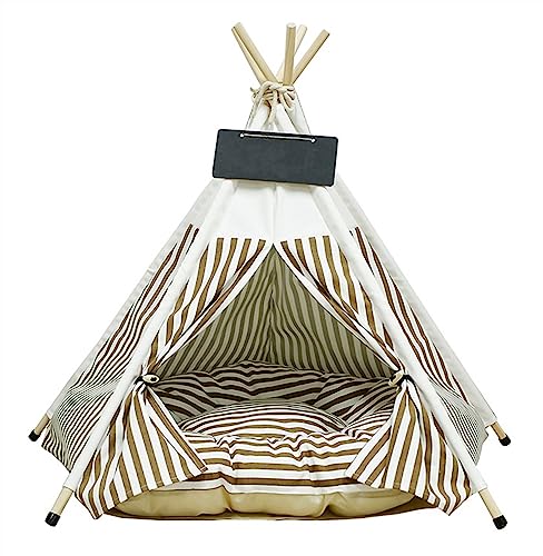 GIBZ Haustierhaus Tipi Zelt für Haustiere Abnehmbares und Waschbares Hunde/Katzen Bett Spielhaus Haustier Nest Zelt mit Kissen Kaffee M GIBZ Haustierhaus Tipi Zelt für Haustiere Abnehmbares und Waschbares Hunde/Katzen Bett Spielhaus Haustier Nest Zelt mit Kissen Kaffee M von GIBZ