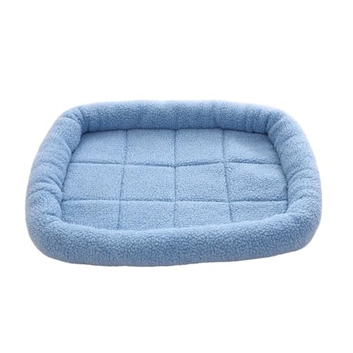 GIBZ Hundebett Klein Mittelgroß Rechteckig Sherpa Einfarbig Warm Winter Katzenbett rutschfest Haustierbett für Groß Waschbar Blau 50x40cm GIBZ Hundebett Klein Mittelgroß Rechteckig Sherpa Einfarbig Warm Winter Katzenbett rutschfest Haustierbett für Groß Waschbar Blau 50x40cm von GIBZ
