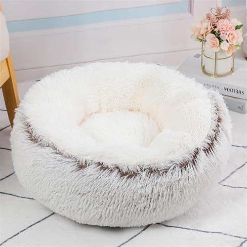 GIBZ Hundebett Kleine Hunde Rund Winter Warm Flauschig Katzenbett Waschbar rutschfest Haustierbett für Mittelgroß und Groß Braun 40cm GIBZ Hundebett Kleine Hunde Rund Winter Warm Flauschig Katzenbett Waschbar rutschfest Haustierbett für Mittelgroß und Groß Braun 40cm von GIBZ