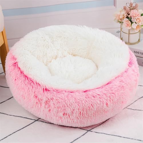 GIBZ Hundebett Kleine Hunde Rund Winter Warm Flauschig Katzenbett Waschbar rutschfest Haustierbett für Mittelgroß und Groß Rosa 50cm GIBZ Hundebett Kleine Hunde Rund Winter Warm Flauschig Katzenbett Waschbar rutschfest Haustierbett für Mittelgroß und Groß Rosa 50cm von GIBZ