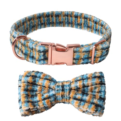 GIBZ Hundehalsband Cord, Verstellbare mit Fliege Metallschnalle, Weich Komfort Halsband für Große Mittel Kleine Hunde Katzen, Blau, L GIBZ Hundehalsband Cord, Verstellbare mit Fliege Metallschnalle, Weich Komfort Halsband für Große Mittel Kleine Hunde Katzen, Blau, L von GIBZ