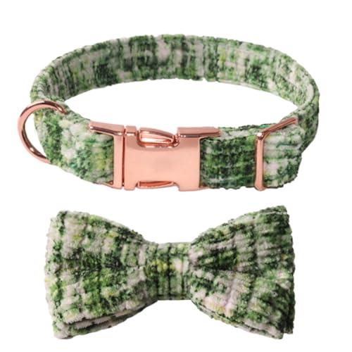 GIBZ Hundehalsband Cord, Verstellbare mit Fliege Metallschnalle, Weich Komfort Halsband für Große Mittel Kleine Hunde Katzen, Grün, L GIBZ Hundehalsband Cord, Verstellbare mit Fliege Metallschnalle, Weich Komfort Halsband für Große Mittel Kleine Hunde Katzen, Grün, L von GIBZ