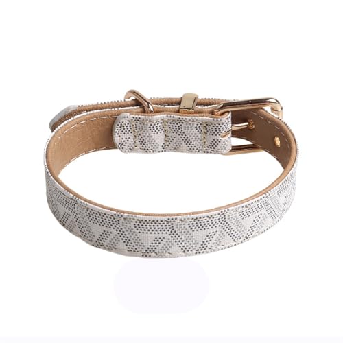 GIBZ Hundehalsband Leder, Verstellbare mit Weich Gepolstert, Komfortabel Langlebig Halsband für Kleine, Mittel, Große Hunde, Weiß, 1.5 x 30 cm GIBZ Hundehalsband Leder, Verstellbare mit Weich Gepolstert, Komfortabel Langlebig Halsband für Kleine, Mittel, Große Hunde, Weiß, 1.5 x 30 cm von GIBZ