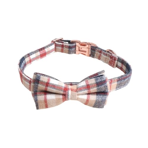 GIBZ Hundehalsband Verstellbar, Weich und Langlebige mit Abnehmbarer Fliege, Halsband für Kleine, Mittelgroße, Große Hunde, Beige-A, L GIBZ Hundehalsband Verstellbar, Weich und Langlebige mit Abnehmbarer Fliege, Halsband für Kleine, Mittelgroße, Große Hunde, Beige-A, L von GIBZ