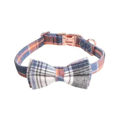 GIBZ Hundehalsband Verstellbar, Weich und Langlebige mit Abnehmbarer Fliege, Halsband für Kleine, Mittelgroße, Große Hunde, Blau-A, M GIBZ Hundehalsband Verstellbar, Weich und Langlebige mit Abnehmbarer Fliege, Halsband für Kleine, Mittelgroße, Große Hunde, Blau-A, M von GIBZ