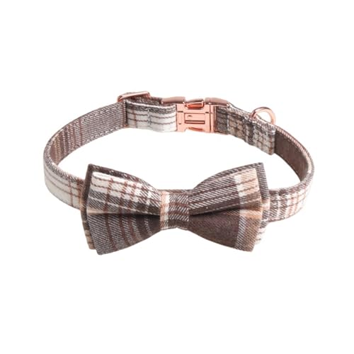 GIBZ Hundehalsband Verstellbar, Weich und Langlebige mit Abnehmbarer Fliege, Halsband für Kleine, Mittelgroße, Große Hunde, Braun-A, L GIBZ Hundehalsband Verstellbar, Weich und Langlebige mit Abnehmbarer Fliege, Halsband für Kleine, Mittelgroße, Große Hunde, Braun-A, L von GIBZ