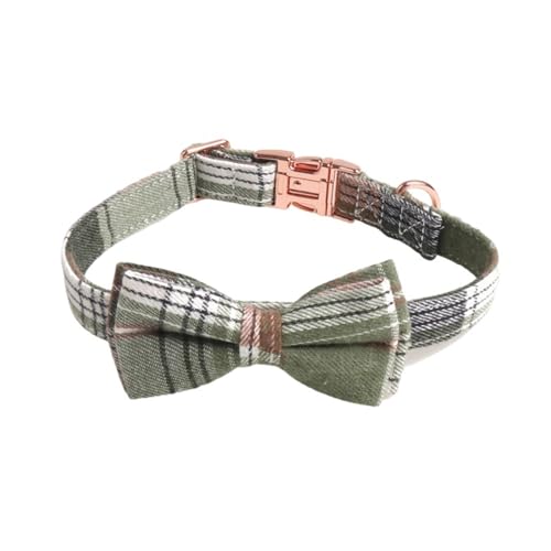 GIBZ Hundehalsband Verstellbar, Weich und Langlebige mit Abnehmbarer Fliege, Halsband für Kleine, Mittelgroße, Große Hunde, Dunkelgrün-A, L GIBZ Hundehalsband Verstellbar, Weich und Langlebige mit Abnehmbarer Fliege, Halsband für Kleine, Mittelgroße, Große Hunde, Dunkelgrün-A, L von GIBZ