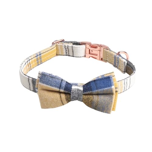 GIBZ Hundehalsband Verstellbar, Weich und Langlebige mit Abnehmbarer Fliege, Halsband für Kleine, Mittelgroße, Große Hunde, Gelb-A, L GIBZ Hundehalsband Verstellbar, Weich und Langlebige mit Abnehmbarer Fliege, Halsband für Kleine, Mittelgroße, Große Hunde, Gelb-A, L von GIBZ