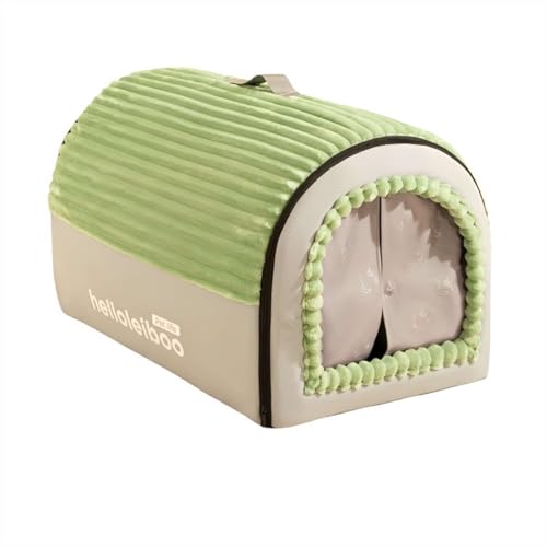 GIBZ Hundehausbett für Kleine Hunde Winter Warm Abnehmbare Katzenbett mit Türvorhang Rutschfestes Haustierbett für Mittelgroße und Große Hunde Hellgrün 75x50x50cm GIBZ Hundehausbett für Kleine Hunde Winter Warm Abnehmbare Katzenbett mit Türvorhang Rutschfestes Haustierbett für Mittelgroße und Große Hunde Hellgrün 75x50x50cm von GIBZ