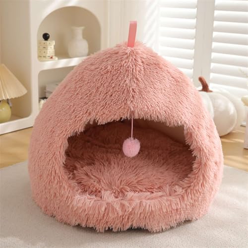 GIBZ Hundehütte aus Plüsch mit Weicher Einlage, Warmes Haustierkissen, Gemütliches Hundebett zum Schlafen, Rosé-Rosa, 58×58×47cm GIBZ Hundehütte aus Plüsch mit Weicher Einlage, Warmes Haustierkissen, Gemütliches Hundebett zum Schlafen, Rosé-Rosa, 58×58×47cm von GIBZ