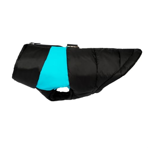 GIBZ Hundemantel Winter Outdoor, Warme Hundejacke mit Geschirr Wasserdicht Winddicht, Weste für Kleine, Mittelgroße Haustier, Blau, L von GIBZ