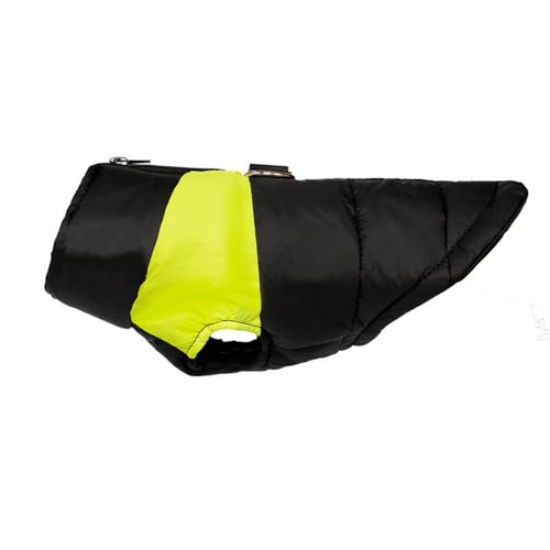 GIBZ Hundemantel Winter Outdoor, Warme Hundejacke mit Geschirr Wasserdicht Winddicht, Weste für Kleine, Mittelgroße Haustier, Gelb, 2XL von GIBZ