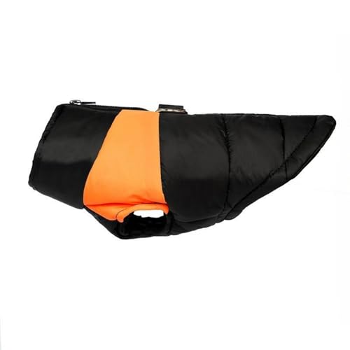 GIBZ Hundemantel Winter Outdoor, Warme Hundejacke mit Geschirr Wasserdicht Winddicht, Weste für Kleine, Mittelgroße Haustier, Orange, 4XL von GIBZ