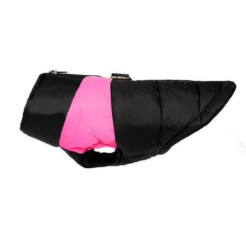 GIBZ Hundemantel Winter Outdoor, Warme Hundejacke mit Geschirr Wasserdicht Winddicht, Weste für Kleine, Mittelgroße Haustier, Rosa, M von GIBZ