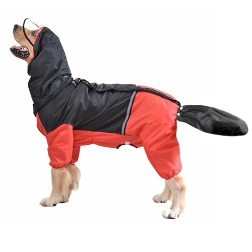 GIBZ Hunderegenmantel mit Beinen und Kapuze, wasserdichte Reflektierende Regenjacke, Mittelgroße Große Hunde Hunde Regenmantel, Rot, 4XL GIBZ Hunderegenmantel mit Beinen und Kapuze, wasserdichte Reflektierende Regenjacke, Mittelgroße Große Hunde Hunde Regenmantel, Rot, 4XL von GIBZ