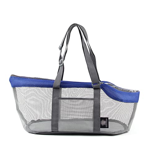 GIBZ Hundetasche Tragetasche Haustier Handtasche Atmungsaktive Handtasche Mit Netzöffnung Tragbare und Komfortable Offene Tasche Für Haustiere Blau von GIBZ