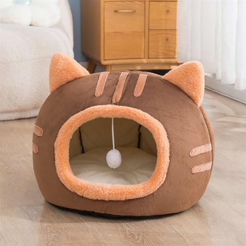 GIBZ Katzenbett Waschbares Katzenhaus Kuschelhöhle 2-In-1-Haustierzelt für Kleine und Mittelgroße Braun 35x35x30cm GIBZ Katzenbett Waschbares Katzenhaus Kuschelhöhle 2-In-1-Haustierzelt für Kleine und Mittelgroße Braun 35x35x30cm von GIBZ