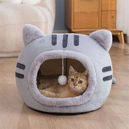 GIBZ Katzenbett Waschbares Katzenhaus Kuschelhöhle 2-In-1-Haustierzelt für Kleine und Mittelgroße Grau 40x40x32cm GIBZ Katzenbett Waschbares Katzenhaus Kuschelhöhle 2-In-1-Haustierzelt für Kleine und Mittelgroße Grau 40x40x32cm von GIBZ