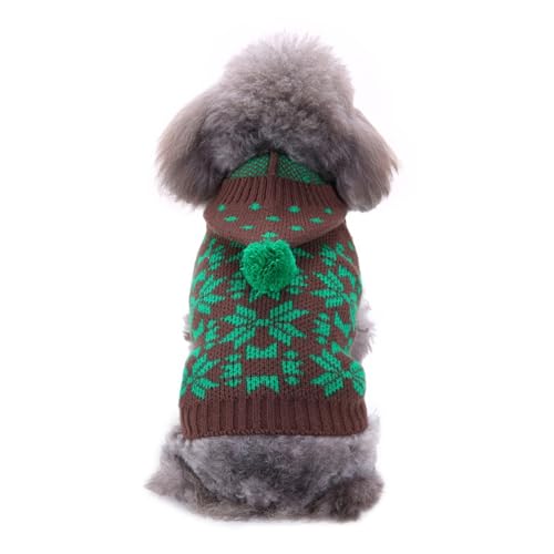 GIBZ Kleiner Winter Hundepullover Mantel Hunde Bunte Mäntel für Kaltes Wetter Haustier Warme Winddichte Jacke Kleidung HundeJacke Braun von GIBZ