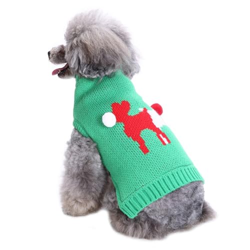 GIBZ Kleiner Winter Hundepullover Mantel Hunde Bunte Mäntel für Kaltes Wetter Haustier Warme Winddichte Jacke Kleidung HundeJacke Grün von GIBZ