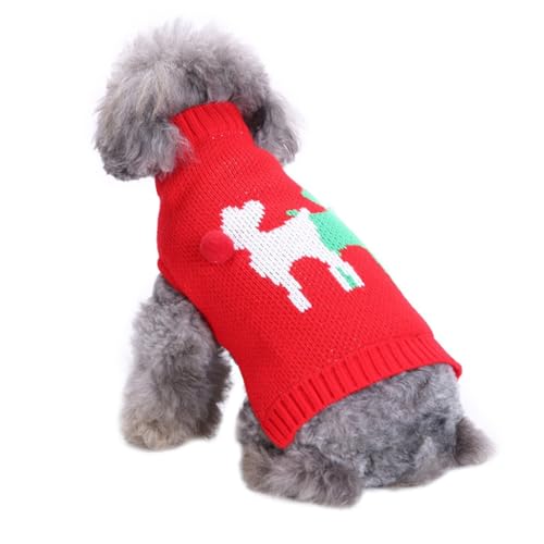GIBZ Kleiner Winter Hundepullover Mantel Hunde Bunte Mäntel für Kaltes Wetter Haustier Warme Winddichte Jacke Kleidung HundeJacke Rot 2 von GIBZ