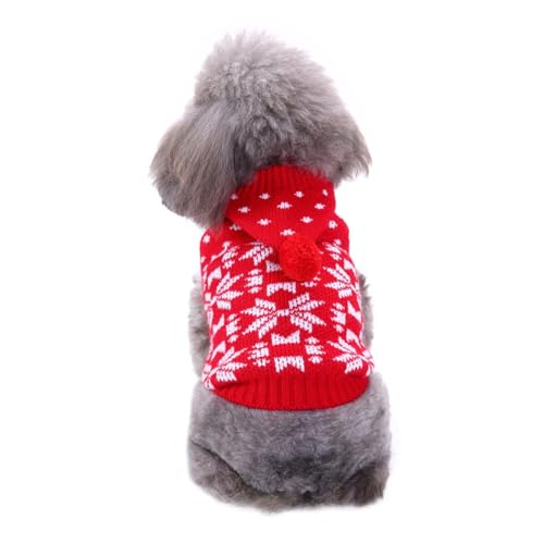 GIBZ Kleiner Winter Hundepullover Mantel Hunde Bunte Mäntel für Kaltes Wetter Haustier Warme Winddichte Jacke Kleidung HundeJacke Rot von GIBZ