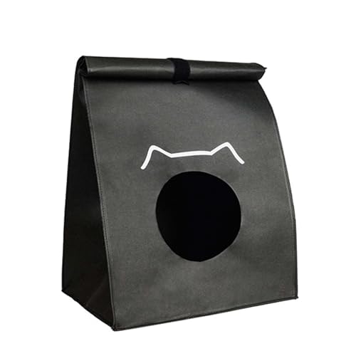 GIBZ Kraftpapier Katzenbett für Indoor Versteck Leicht und Waschbar Katzennest Niedliches Design Haustierhaus, Schwarz GIBZ Kraftpapier Katzenbett für Indoor Versteck Leicht und Waschbar Katzennest Niedliches Design Haustierhaus, Schwarz von GIBZ
