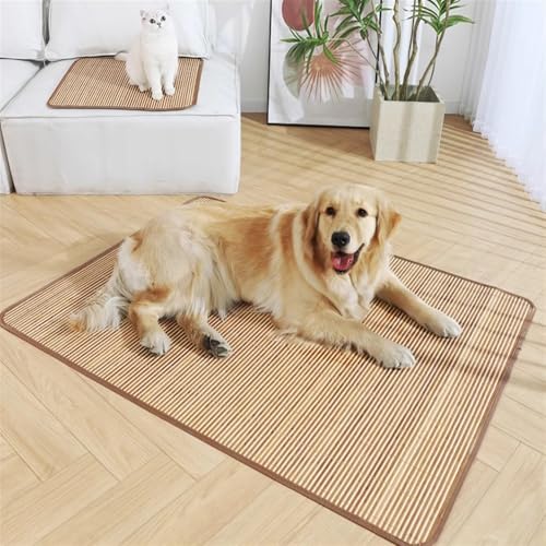 GIBZ Kühlmatte für Hunde, Rattan Hundematte Selbst Kühlende Sommer, Waschbar rutschfest Matte für Hund Katzen Haustiere, Dunkelbraun, 90 x 70 cm GIBZ Kühlmatte für Hunde, Rattan Hundematte Selbst Kühlende Sommer, Waschbar rutschfest Matte für Hund Katzen Haustiere, Dunkelbraun, 90 x 70 cm von GIBZ