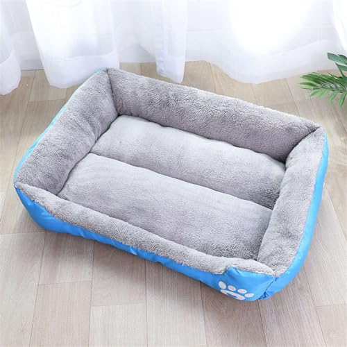 GIBZ Kurzflor Schlafbett für Hunde, Waschbar Orthopädisch Nest, Warm Katzenbett, Langlebige Haustiercouch mit Memory Foam, Blau, M(70x55x16cm) von GIBZ