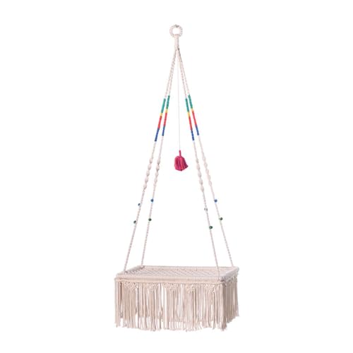 GIBZ Makramee Katzenbett Hängematte, Baumwollseil Haustier Sitzstange zum Aufhängen am Fenster, Katzen Wandkäfig Innenbereich, Weiß, 45x28cm GIBZ Makramee Katzenbett Hängematte, Baumwollseil Haustier Sitzstange zum Aufhängen am Fenster, Katzen Wandkäfig Innenbereich, Weiß, 45x28cm von GIBZ