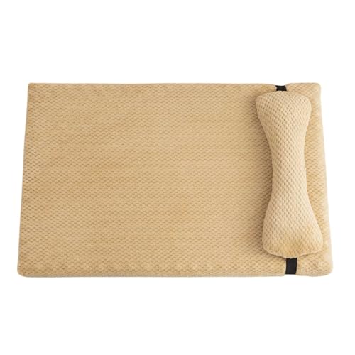 GIBZ Memory Foam Hundebett mit Kissen, Waschbares Haustierkissen mit Abnehmbarem Bezug, Schlafunterlage für Katze, Hellbraun, 120×80cm GIBZ Memory Foam Hundebett mit Kissen, Waschbares Haustierkissen mit Abnehmbarem Bezug, Schlafunterlage für Katze, Hellbraun, 120×80cm von GIBZ