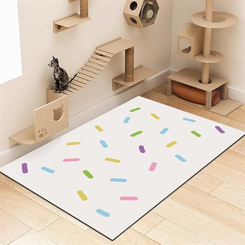 GIBZ Napfunterlage Großes für Katzen Hunde Futternapf Unterlage Futtermatte Rutschfestes Kunstleder Fütterung Matte Dicke 4 mm Stil 6 140x200cm von GIBZ