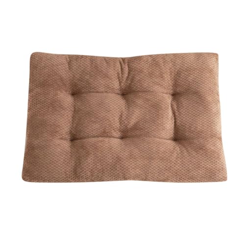 GIBZ Plüsch Hundebett mit Weicher Einlage, Waschbares & Warmes Haustierkissen, Schlafunterlage für Katze, Braun, 125×85cm von GIBZ