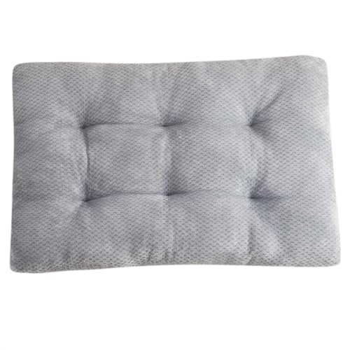 GIBZ Plüsch Hundebett mit Weicher Einlage, Waschbares & Warmes Haustierkissen, Schlafunterlage für Katze, Grau, 45×30cm von GIBZ