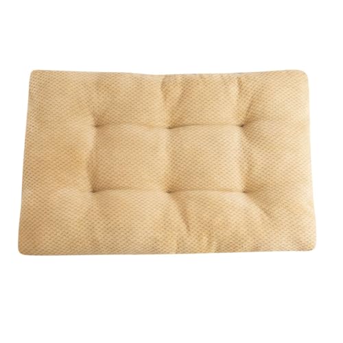 GIBZ Plüsch Hundebett mit Weicher Einlage, Waschbares & Warmes Haustierkissen, Schlafunterlage für Katze, Hellbraun, 110×75cm von GIBZ