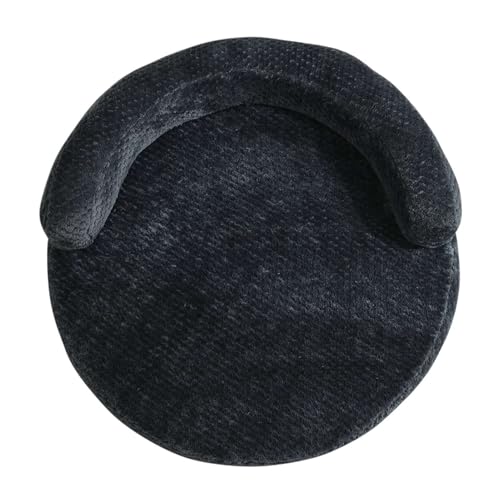 GIBZ Rundes Hundebett mit Kissen, Warmes und Waschbares Haustierkissen, Schlafmatte für Katzen, Dunkelgrau, 90cm von GIBZ
