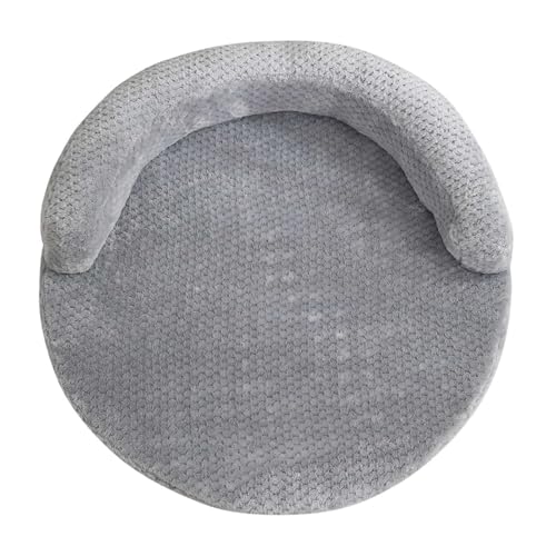 GIBZ Rundes Hundebett mit Kissen, Warmes und Waschbares Haustierkissen, Schlafmatte für Katzen, Grau, 50cm GIBZ Rundes Hundebett mit Kissen, Warmes und Waschbares Haustierkissen, Schlafmatte für Katzen, Grau, 50cm von GIBZ
