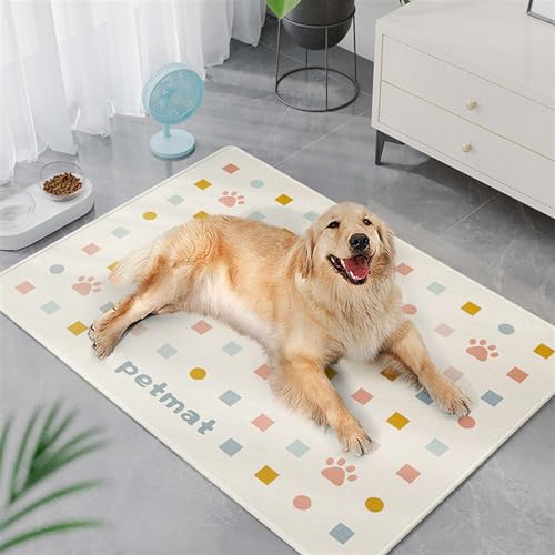 GIBZ Saugfähige Hundematte für Sommer Waschbare Hundebett rutschfeste und Kausichere Unterlage Niedliches Muster für Käfig Boden, Beige, 85x120cm GIBZ Saugfähige Hundematte für Sommer Waschbare Hundebett rutschfeste und Kausichere Unterlage Niedliches Muster für Käfig Boden, Beige, 85x120cm von GIBZ