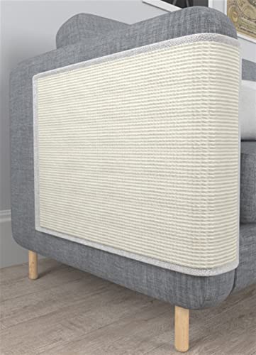 GIBZ Sisal Katze Kratzmatte für Katzen Sofaschutz Natürliche Kratzschutz für die Fußecke des Betts im Innenbereich, Weiße, 80×50cm von GIBZ