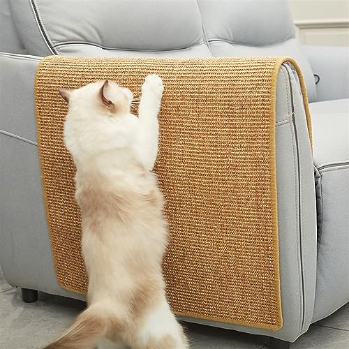 GIBZ Sisal Katze Kratzmatte für Sofa Natürlicher Möbelschutz Kratzteppich Langlebig für Katzen im Innenbereich, Braun, 20×45cm von GIBZ