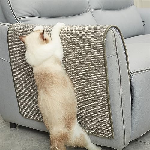 GIBZ Sisal Katze Kratzmatte für Sofa Natürlicher Möbelschutz Kratzteppich Langlebig für Katzen im Innenbereich, Grau, 20×45cm von GIBZ
