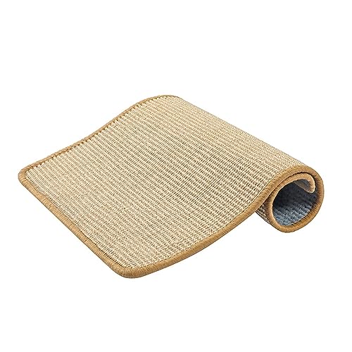 GIBZ Sisal Katze Kratzmatte für Sofa Stuhl Ecke Vertikaler Möbelschutz Natürliche Katzen Kratzteppich Innenbereich, Beige, 40×60cm von GIBZ