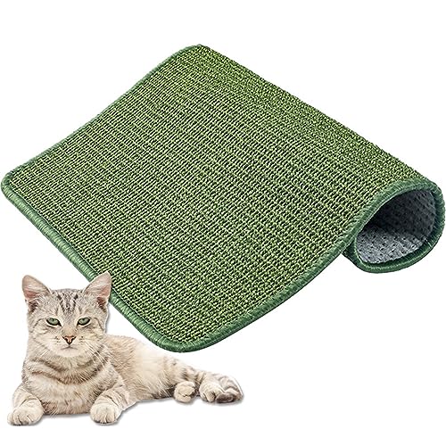 GIBZ Sisal Katze Kratzmatte für Sofa Stuhl Ecke Vertikaler Möbelschutz Natürliche Katzen Kratzteppich Innenbereich, Grün, 30×40cm von GIBZ