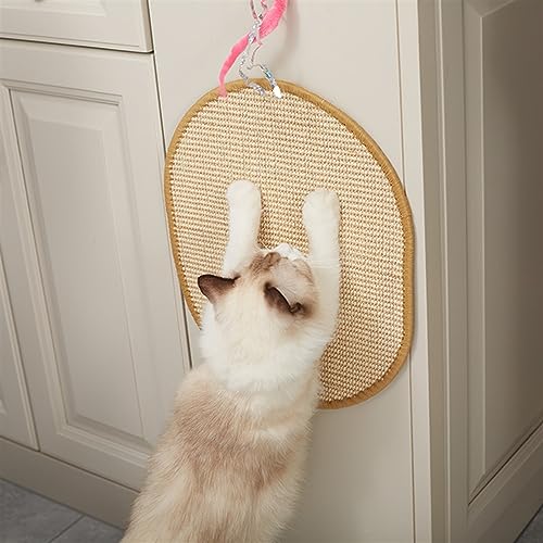 GIBZ Sisal Kratzmatte Möbelschutz für Katzen im Innenbereich Vertikal Rutschfester Kratzteppich Natürlich für Wand Tür, Beige, 34×42cm von GIBZ