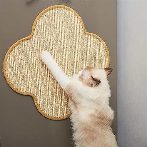 GIBZ Sisal Kratzmatte Möbelschutz für Katzen im Innenbereich Vertikal Rutschfester Kratzteppich Natürlich für Wand Tür, Beige, 48×48cm von GIBZ
