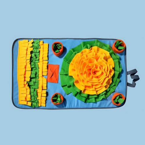 GIBZ Snuffle Mat for Dogs, Interactive Foraging Mat for Slow Eating Training, Pet Enrichment Puzzle Toy Mental Stimulation, Blau, 50 x 75 cm GIBZ Snuffle Mat for Dogs, Interactive Foraging Mat for Slow Eating Training, Pet Enrichment Puzzle Toy Mental Stimulation, Blau, 50 x 75 cm von GIBZ