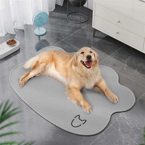 GIBZ Unregelmäßige Sommer Hundematte Waschbare und Saugfähige Hundebett Einfarbig rutschfeste Unterlage für Kisten Boden Bett, Grau, 50x70cm GIBZ Unregelmäßige Sommer Hundematte Waschbare und Saugfähige Hundebett Einfarbig rutschfeste Unterlage für Kisten Boden Bett, Grau, 50x70cm von GIBZ