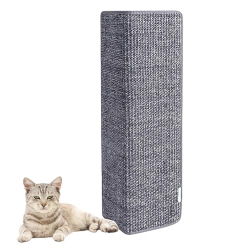 GIBZ Wand Ecken Kratzmatte für Katzen Sisal Aufrecht Rutschfester Möbelschutz Kratzteppich für Innenbereich, Dunkelgrau, 18×60cm von GIBZ