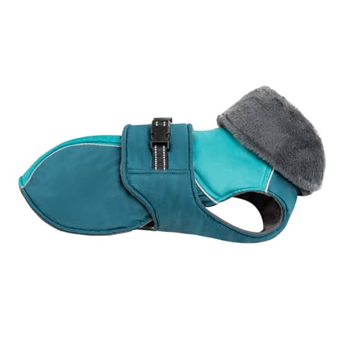 GIBZ Warme Hundemantel, Fleece Hunde Kleidung mit verstellbare Geschirr Wasserdicht, Reflektierende Jacke für Winter Outdoor, Blau, 3XL GIBZ Warme Hundemantel, Fleece Hunde Kleidung mit verstellbare Geschirr Wasserdicht, Reflektierende Jacke für Winter Outdoor, Blau, 3XL von GIBZ