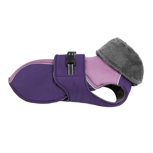 GIBZ Warme Hundemantel, Fleece Hunde Kleidung mit verstellbare Geschirr Wasserdicht, Reflektierende Jacke für Winter Outdoor, Lila, M GIBZ Warme Hundemantel, Fleece Hunde Kleidung mit verstellbare Geschirr Wasserdicht, Reflektierende Jacke für Winter Outdoor, Lila, M von GIBZ